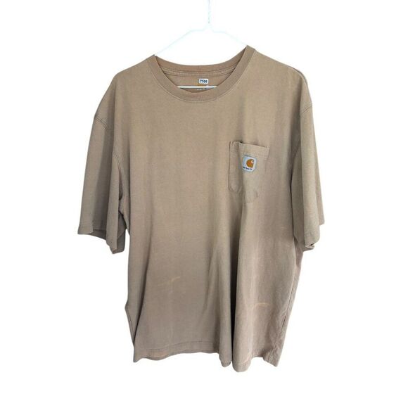 Carhartt Mens XL Brown T-Shirt With Pocket K87 *note wear - Picture 3 of 11